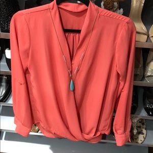 Pleione coral blouse small